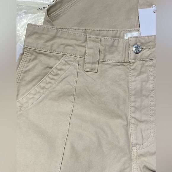 NWT HELSA Workwear Oversized Pants Taupe khaki wide leg Revolve M - Picture 9 of 15